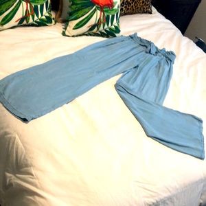 Thread Supply Light Blue Denim Paper Bag Pants